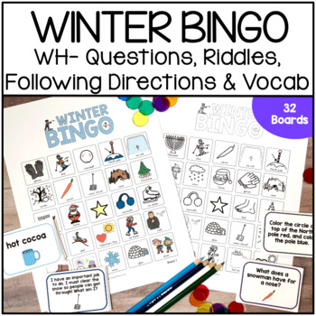 Preview of Winter Bingo for Speech Therapy - Speech and Language Activity -January February