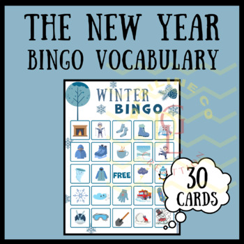 Preview of Winter Bingo game The New Year sight word activities prek 1st 2nd 3rd homeschool