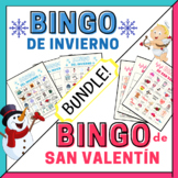 Winter Bingo in Spanish, Valentine's Day Spanish Bingo BUN