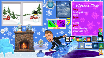 Winter Bitmoji Classroom by Virtual Interactives | TpT