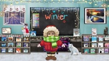 Preview of Winter Bitmoji Virtual Classroom (Google Slides & PowerPoint)