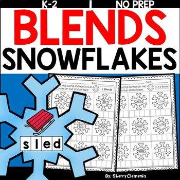 Preview of Winter Blends | Snowflakes | Worksheets | L Blends | R Blends | S Blends