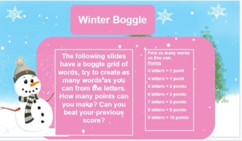 Preview of Winter Boggle