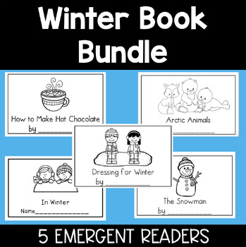 Preview of Winter Book Bundle: Five Emergent Readers with Differentiated Word Work