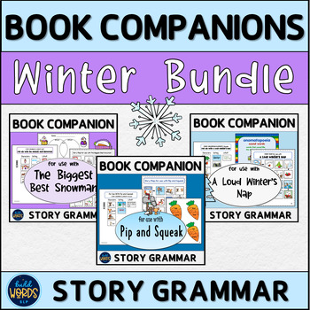 Preview of Winter Book Companions and Story Grammar BUNDLE Speech Therapy Activities