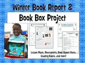 Preview of Winter Book Report  & Book Box Project - Bloom's Taxonomy Questioning