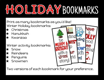 Preview of Winter Bookmarks