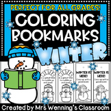 Winter Bookmarks! Coloring Bookmarks for Winter! All Grade