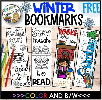 Preview of Winter Bookmarks- Freebie