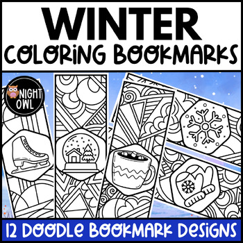 4 Free Printable Winter Coloring Bookmarks - A Peace of Werk By Eliza Todd