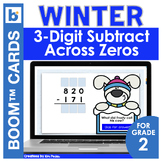 Winter Boom Cards 3-Digit Subtraction Across Zeros