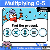 Winter Boom Cards Multiplication 0-5 Digital Task Cards