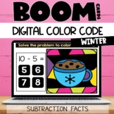 Winter Boom Cards™ Subtraction Facts Digital Color by Number