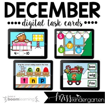 Preview of December Boom Cards™ for Kindergarten