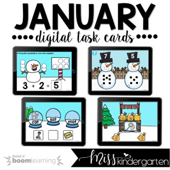 Preview of January Boom Cards™ for Kindergarten