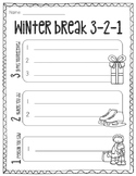 Winter Break 3-2-1 Freebie