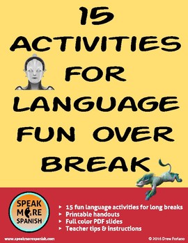 Preview of Long Break Activities for Learning Languages. Project Ideas and More. #COVID19WL