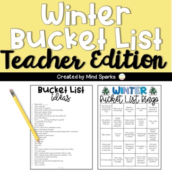 Preview of Winter Break Bucket List (Teacher Edition)