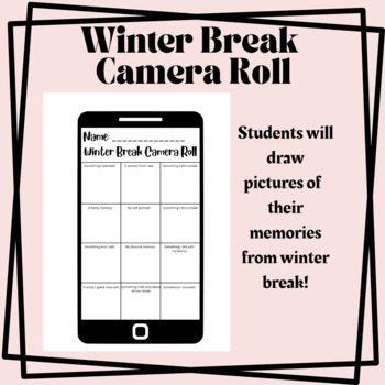 Preview of New Year 2024 Winter Break Camera Roll Kid Friendly Reflection Printable