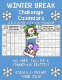 Winter Break Challenge Calendars