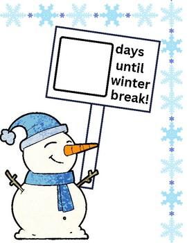 Preview of Snowman Winter Break Count Down