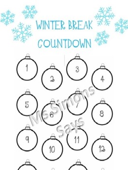 Preview of Winter Break Countdown