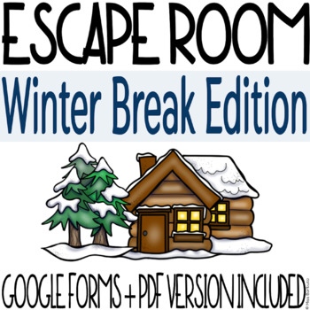 Preview of Winter Break Escape Room ⎢ Printable + Digital - Distance Learning