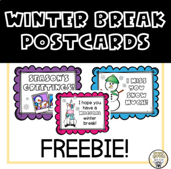 Preview of Holiday Postcards for Students | Winter Break | Printable