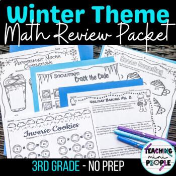 Preview of Winter Break Math Packet 3rd Grade