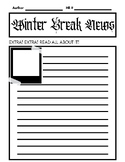 Winter Break Newspaper Writing Activity