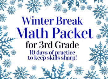 Preview of Winter Break Packet / Christmas Holiday Packet - 3rd Grade Math