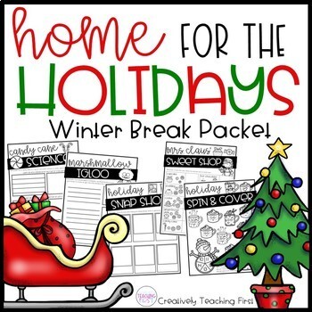 Preview of Winter Break Packet- Home for the Holidays