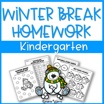 kindergarten vacation homework teaching resources tpt