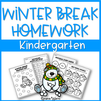 Preview of Winter Break Packet Kindergarten