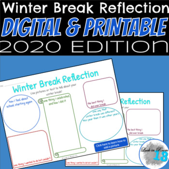 Preview of Winter Break Reflection 2020 -- Digital AND Printable Options