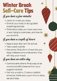 Winter Break Self Care Tips Poster