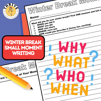 Preview of Winter Break New Years Small Moment Writing FREEBIE