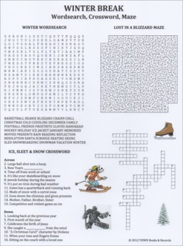 Preview of Winter Break Crossword Word Search Maze