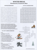 Winter Break Crossword Word Search Maze