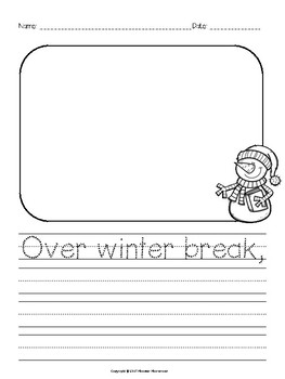 Winter Break Writing Prompts and Journal Pages by Hoosier Homeroom