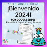 Winter Break Writing Prompts in Spanish Printable & Digita