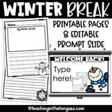 Winter Break Writing Slide & Writing Paper