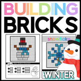 Winter Brick Building Mats & Task Cards: Math & Reading Ac