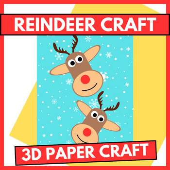 Preview of Winter Brown Reindeer 3D Paper Craft