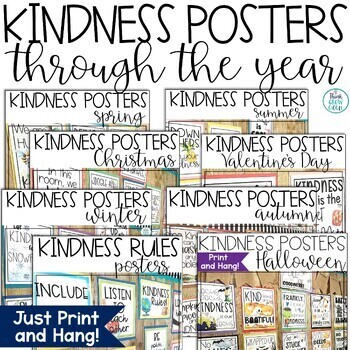 Preview of Summer End of the Year Bulletin Board Ideas Kindness Posters for May June