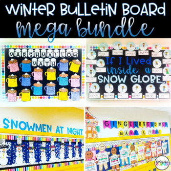 Preview of Winter Bulletin Board MEGA Bundle - 4 Cold Weather Craftivities Writing Math K,1