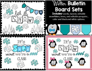 Preview of Winter Bulletin Board or Door Display Sets