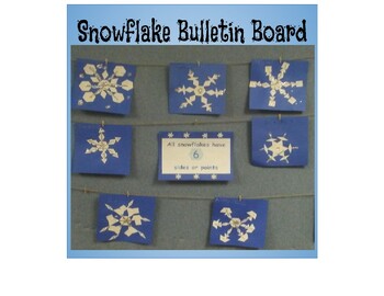 Preview of Winter Snowflake Bulletin Board STEAM Geometry Shape Patterning Spatial Reason