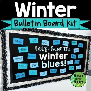 Preview of Winter Bulletin Board with Self Care, SEL, and Mental Health