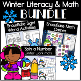 Winter Activities Bundle with 3 Kindergarten Packs for Lit